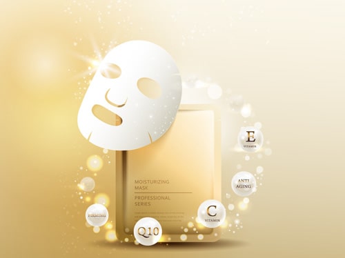 Facial mask packaging rendering